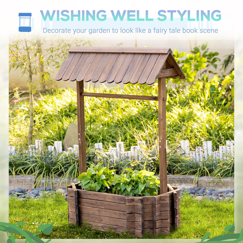 Hivvago Wishing Well Raised Garden Planter for Outdoor Flowers image number 3