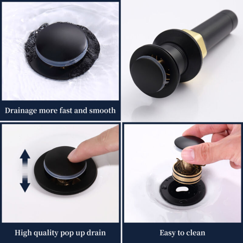 Bathroom Sink Faucet 2-Handle with Pop-Up Drain and Rotating High Arc Spout