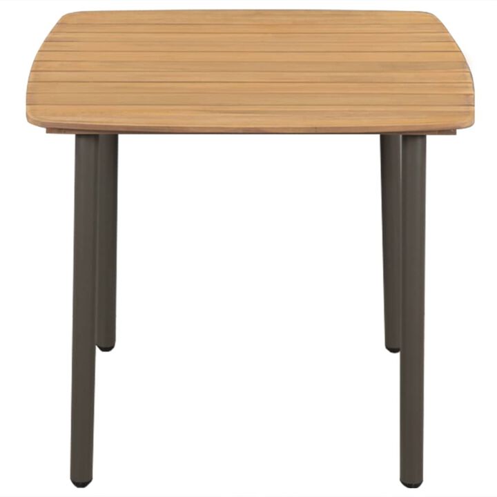 vidaXL Garden Table 31.5"x31.5"x28.3" Solid Acacia Wood and Steel