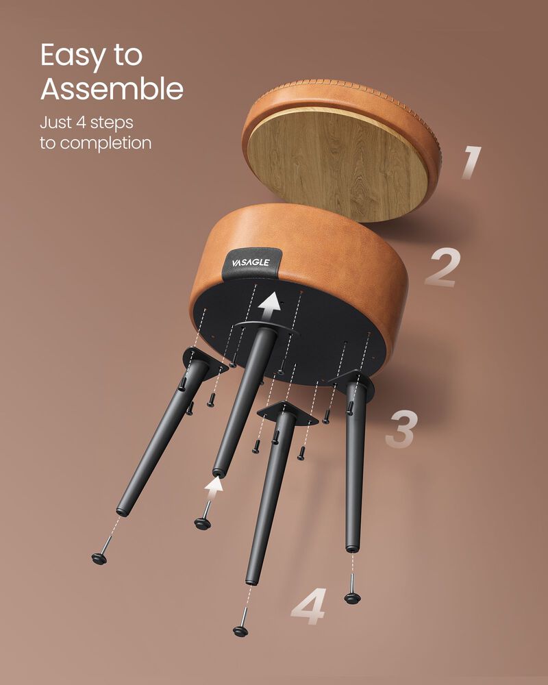 Storage Ottoman Vanity Stool &ndash; Compact Upholstered Seat with Hidden Storage