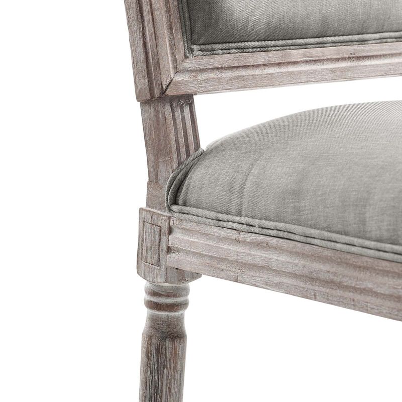 Modway Court French Vintage Upholstered Fabric Two Dining Chairs in Light Gray image number 5