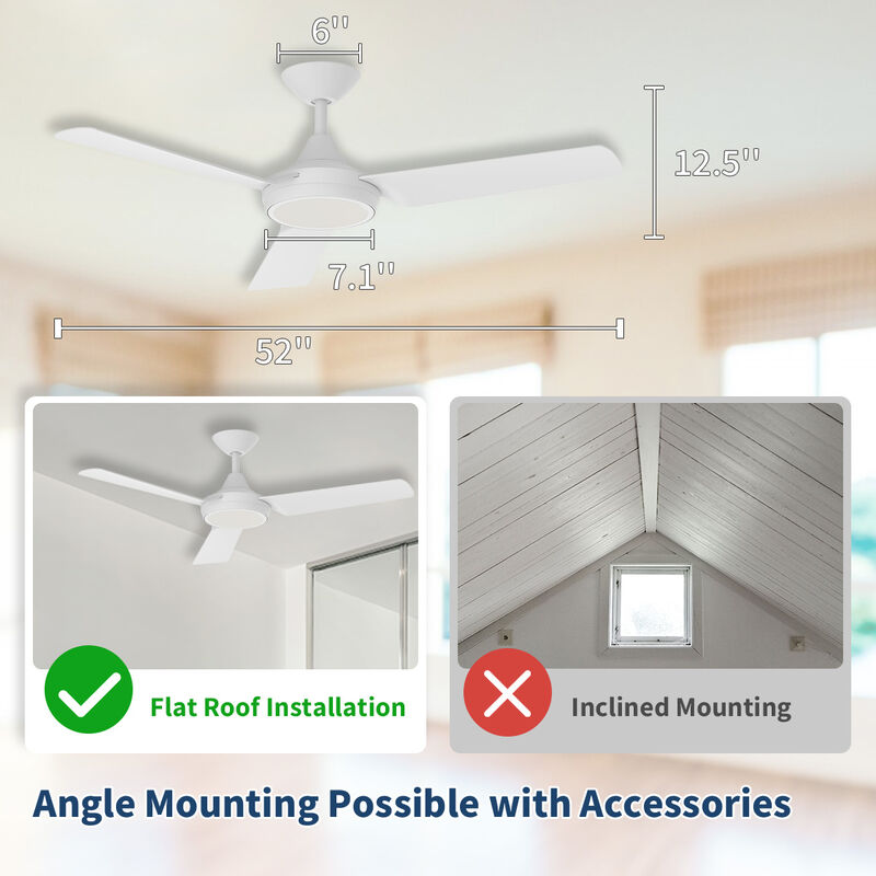ENLIGHT 52" Smart DC Ceiling Fan with Light, Matter Smart Home Integration, CCT and Dimmable LED, 3 Blades, Damp/Outdoor Covered Rated image number 7