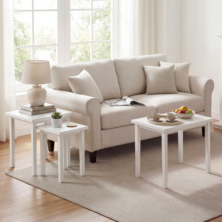 Living Room 3-Piece Farmhouse Rectangular Side Table Set