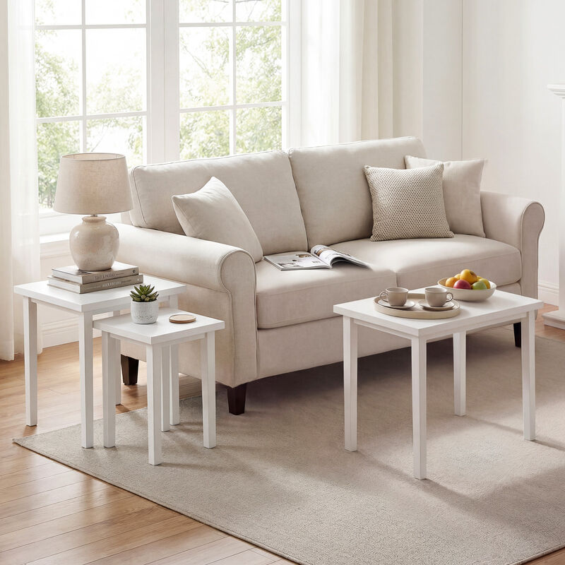 Living Room 3-Piece Farmhouse Rectangular Side Table Set image number 1