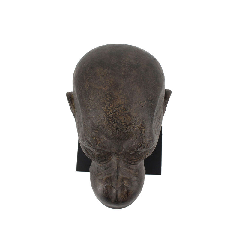 HomeRoots 16" Brown Resin Gorilla Face Tabletop Sculpture image number 2