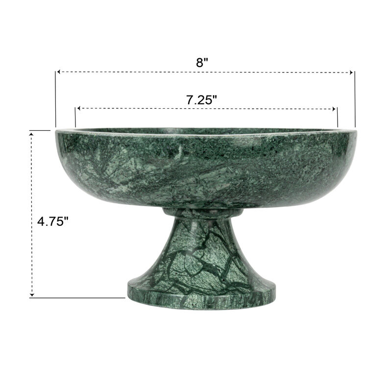 Marble Footed Pedestal Bowl, Green image number 2