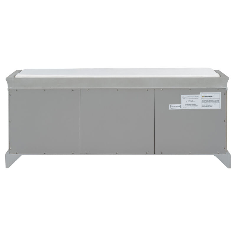 Streamdale Multi-Storage Shoe Bench with Removable Cushion image number 8