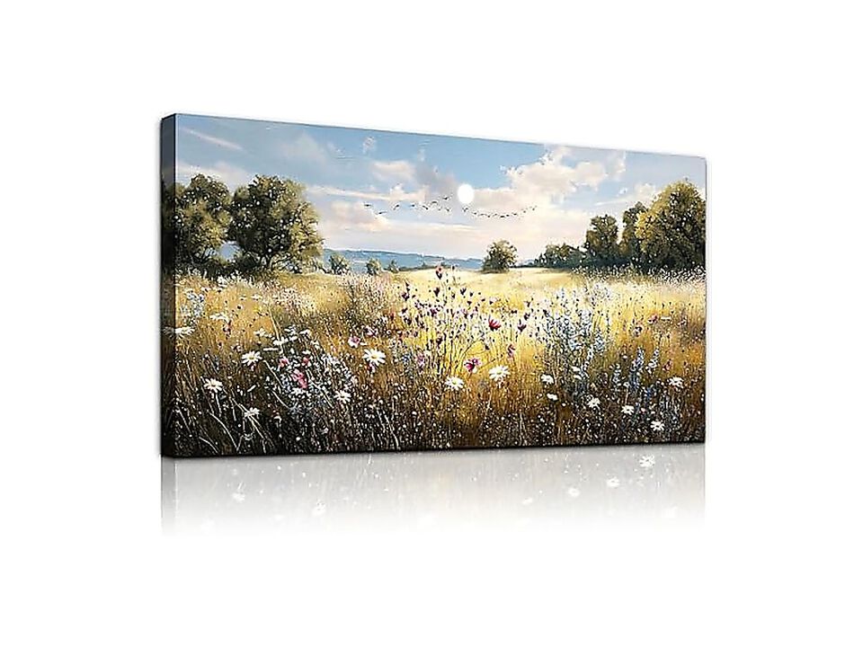 Vintage Canvas Wall Art Country Farmhouse Decor Natural Landscape Floral Retro