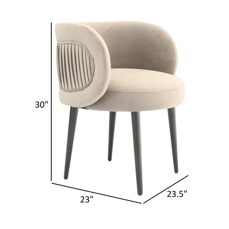 Lala 24 Inch Accent Chair, Modern Cushioned Seat, Curved, Velvet Gray