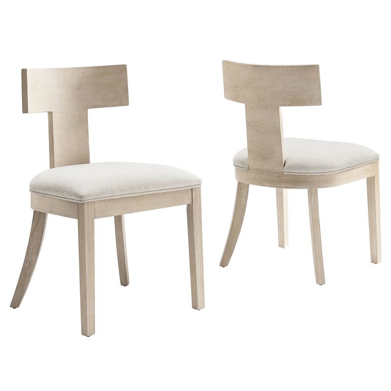 Peregrine Wood and Fabric Upholstered Dining Chairs Set of 2 image number 0