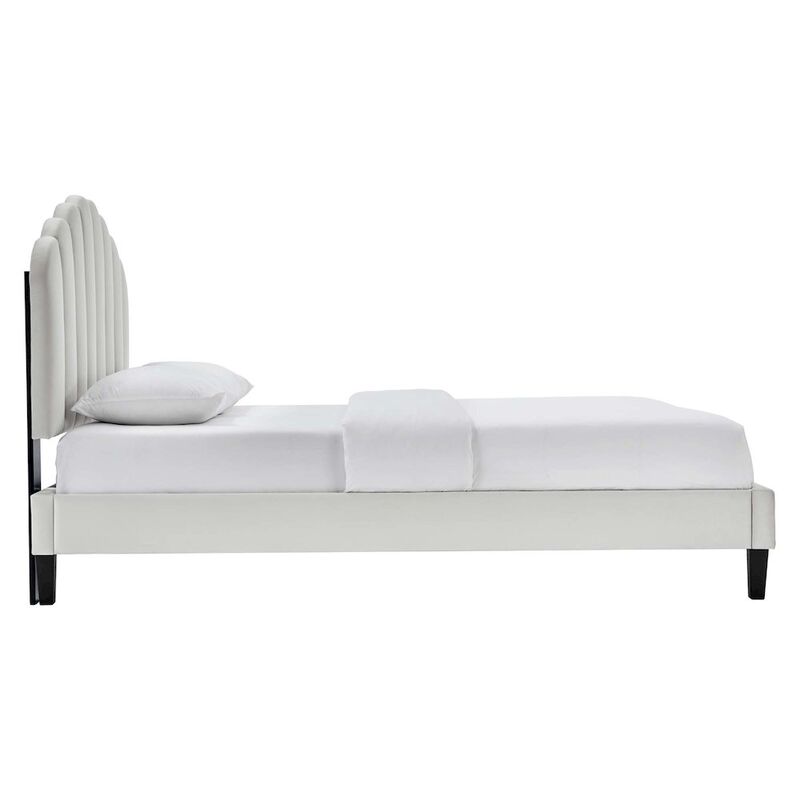 Daisy Performance Velvet Full Platform Bed image number 1