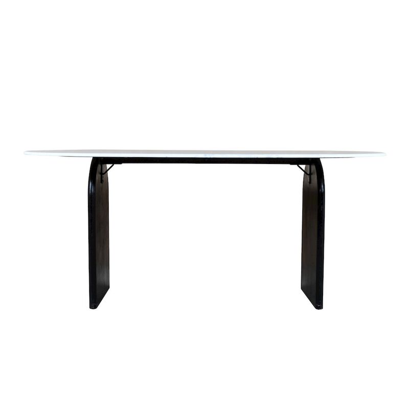 Terra 72 Oval Dining Table with White Marble Top