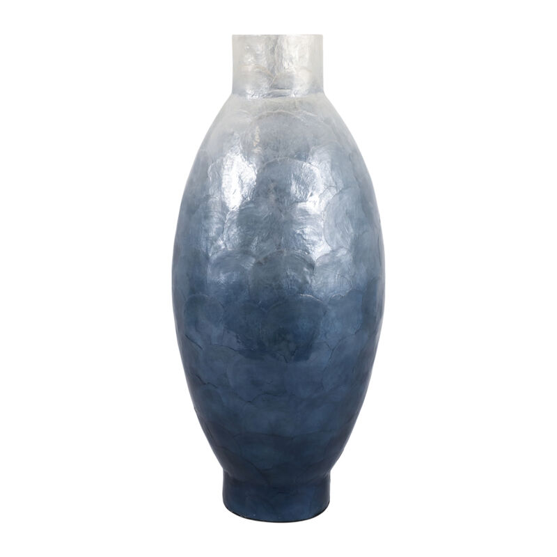 Ombre Capiz Vase, Ivory/Blue image number 0