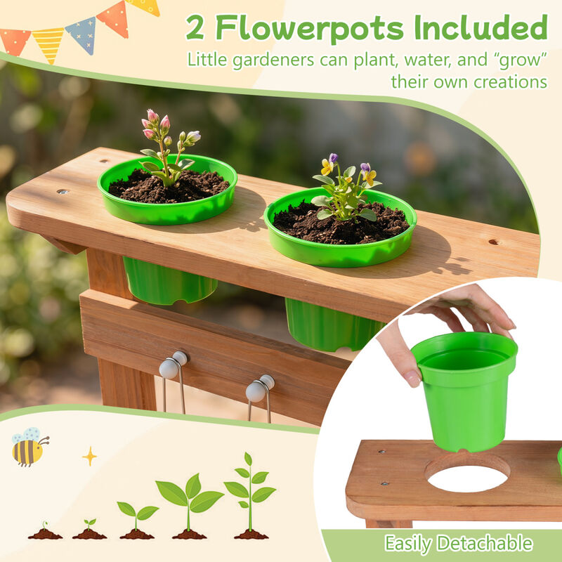 Kids Mud Kitchen Set with Sink Water Tank and 15 Accessories image number 7