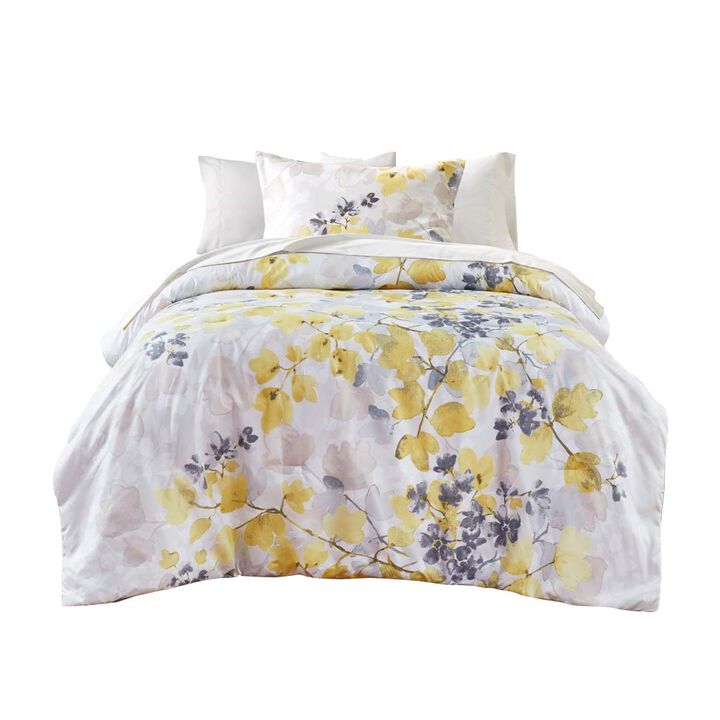 Gracie Mills Houston Modern Floral Comforter Set with Bed Sheets