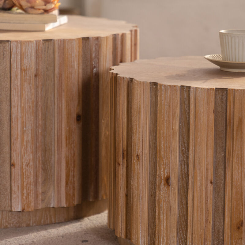 Smiful Round Coffee Table Set of 2 image number 6