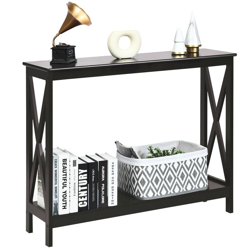 2-Tier Console X-Design Sofa Side Accent Table image number 3