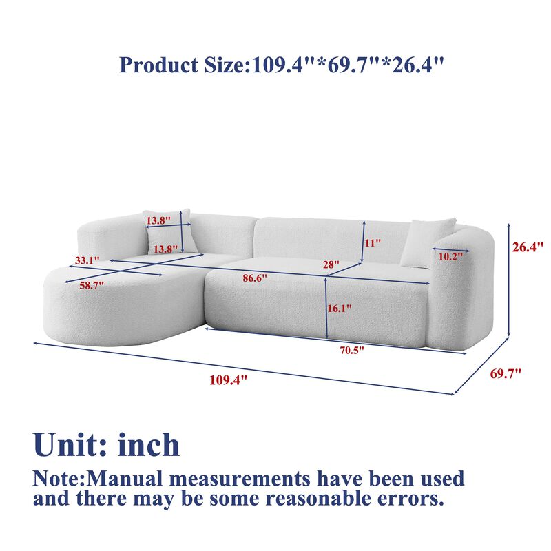 Rorvko Curved Chenille Sectional Sofa image number 9