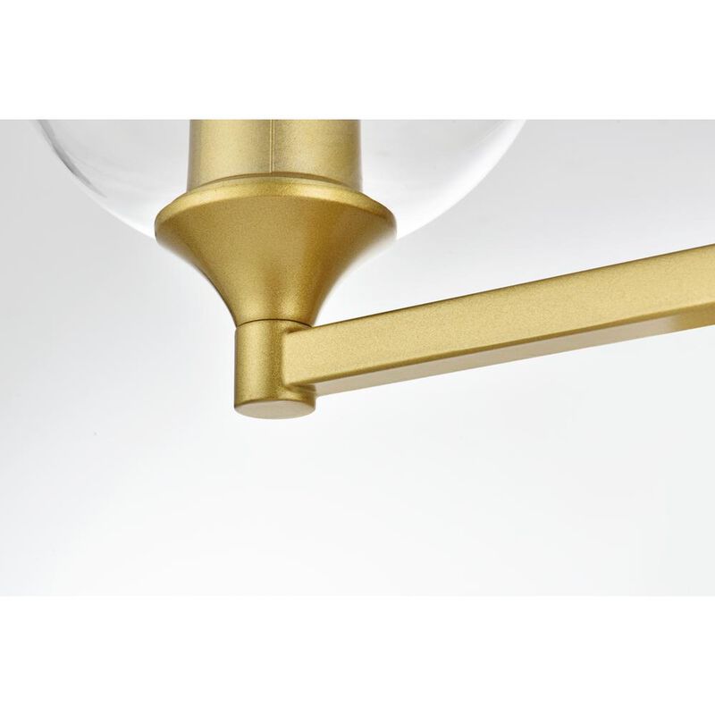 Living District Foster 4 light Brass and Clear Bath Sconce