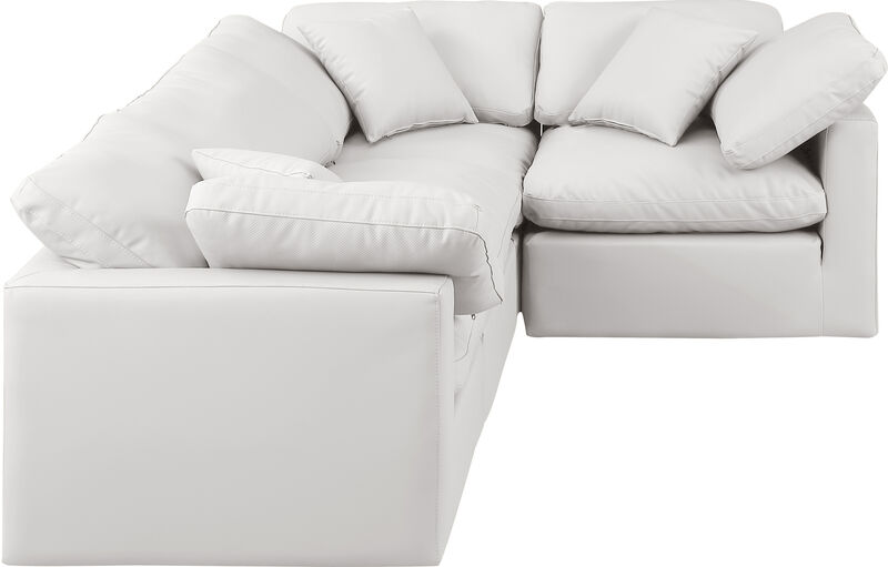 Meridian Furniture Indulge Cream Vegan Leather Modular Sectional image number 3