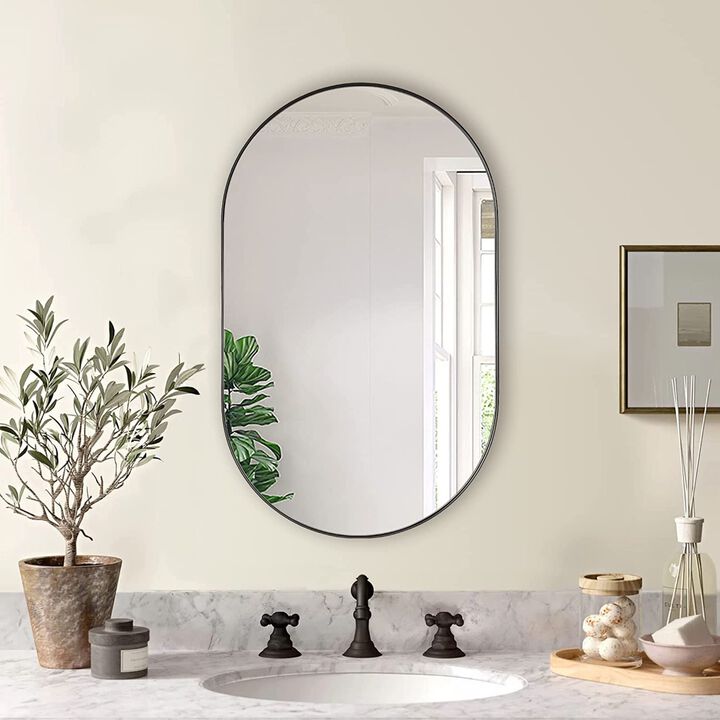 ELEMENT ACE 20x33 Inch Oval Wall Mirror with Shatterproof Design