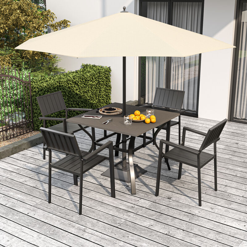 Warzeb 5‑Piece Outdoor Patio Dining Set image number 1