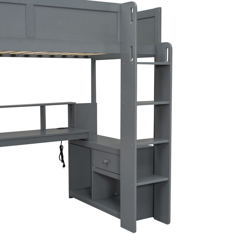 Merax Gaming Loft Bed with Desk