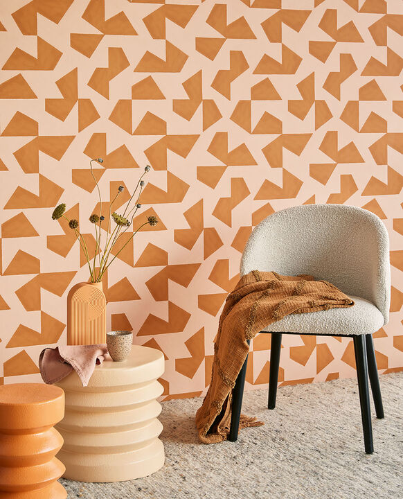 Azad Rust Abstract Geometric Wallpaper