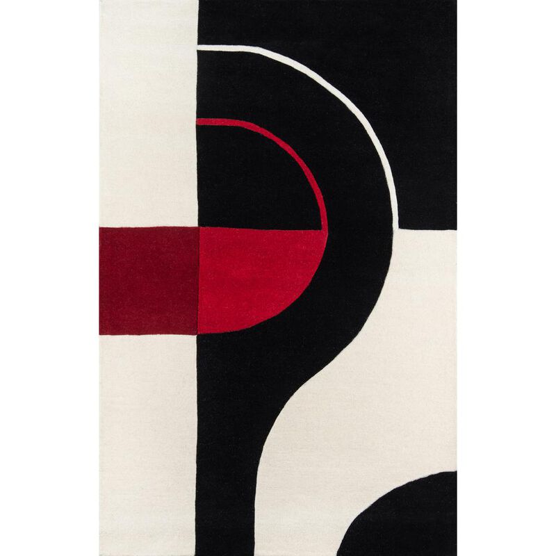 Momeni Contemporary Rectangle Area Rug, Black, 3'6 X 5'6