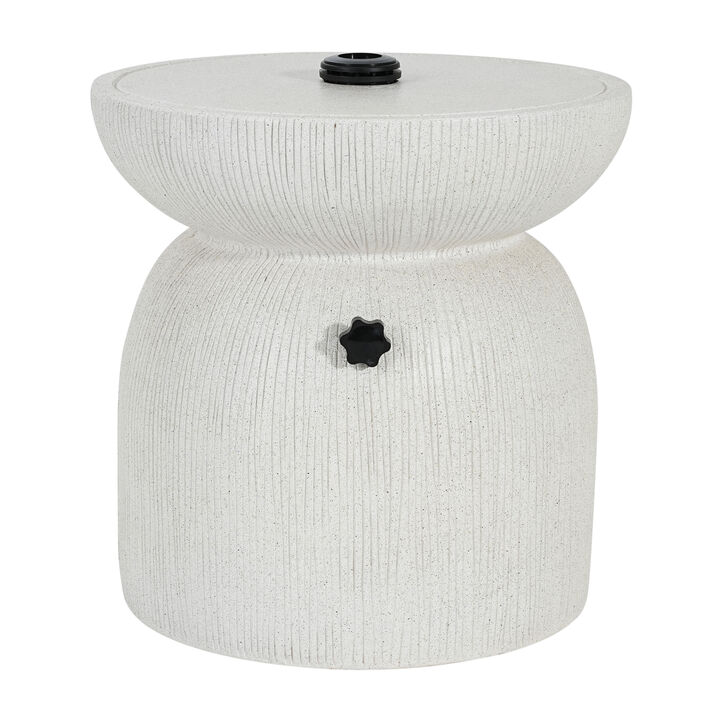 Christopher Knight Home Leonard Patio Lightweight Concrete Side Table with Umbrella Hole