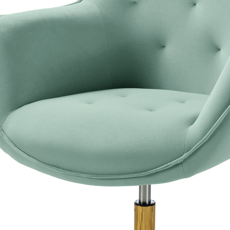 Somnus Task Chair With Tufted Back and Golden Base
