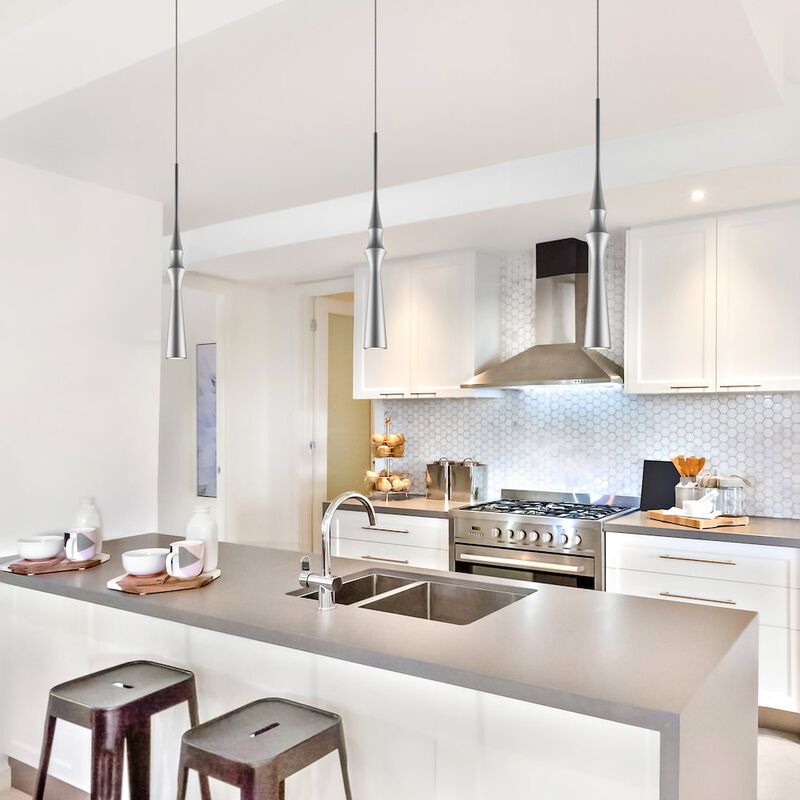 VONN Lighting Integrated LED Height Adjustable Pendant Light in Silver