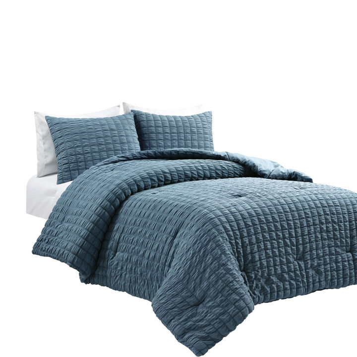 Crinkle Textured Dobby Comforter 3-Pc Set