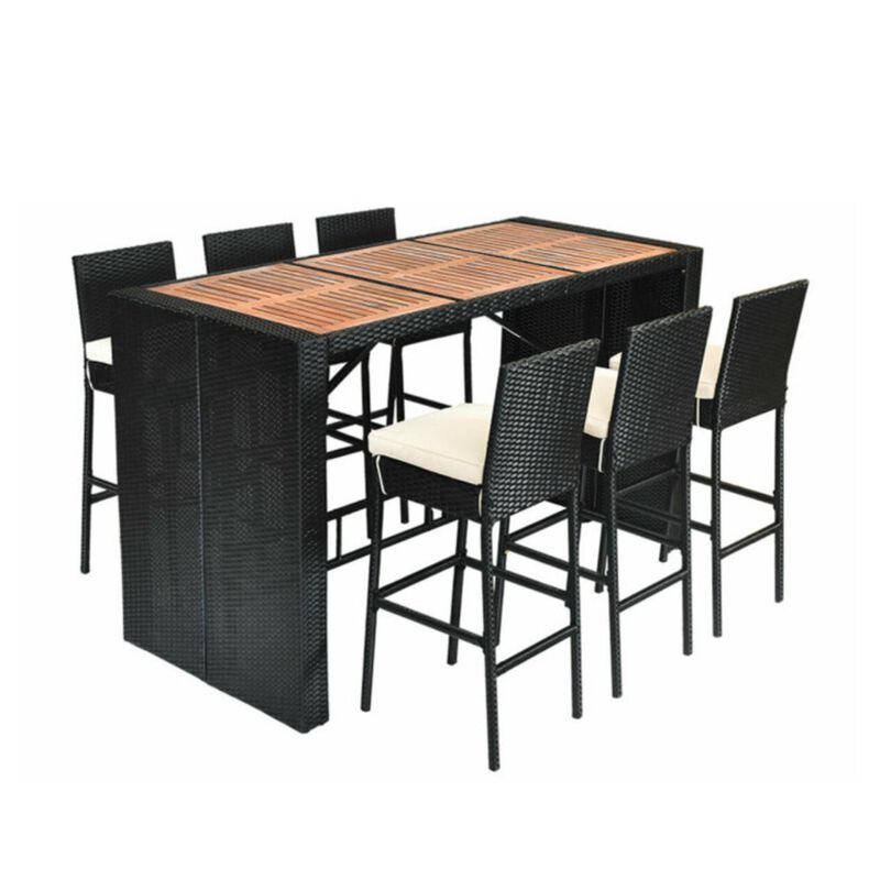 Hivvago 7 Pieces Patio Rattan Wicker Dining Furniture Set