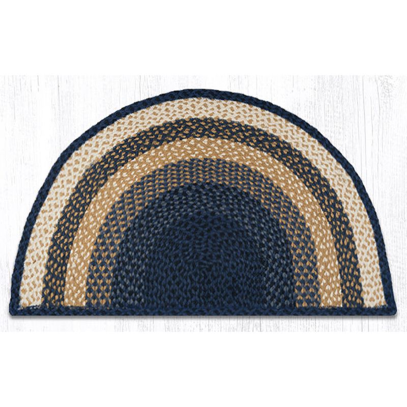 Earth Rugs Sc-79 Lt Blue Dk Blue Mustard Large Rug Slice 24 X 39 image number 0
