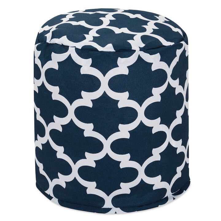 Majestic Home Goods Pouf Trellis Navy