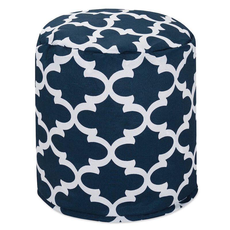 Majestic Home Goods Pouf Trellis Navy