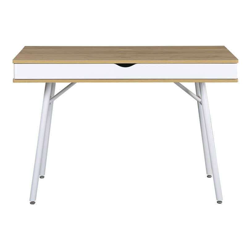 Modern Multi Storage Computer Desk with Storage, Pine