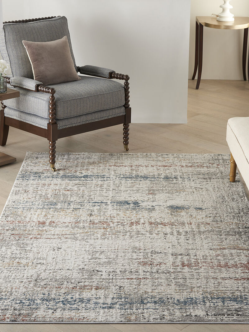 Rustic Textures RUS14 Light Gray/Multicolor 3'11" x 5'11" Rug