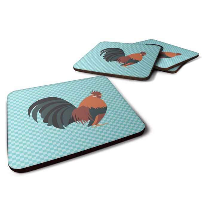 Caroline's Treasures Dutch Bantam Chicken Blue Check Decorative coasters, 3.5, Multicolor