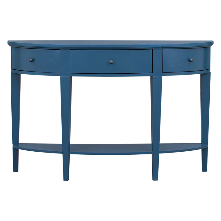 Modern Curved Console Table Sofa Table with 3 drawers and 1 Shelf for Hallway, Entryway