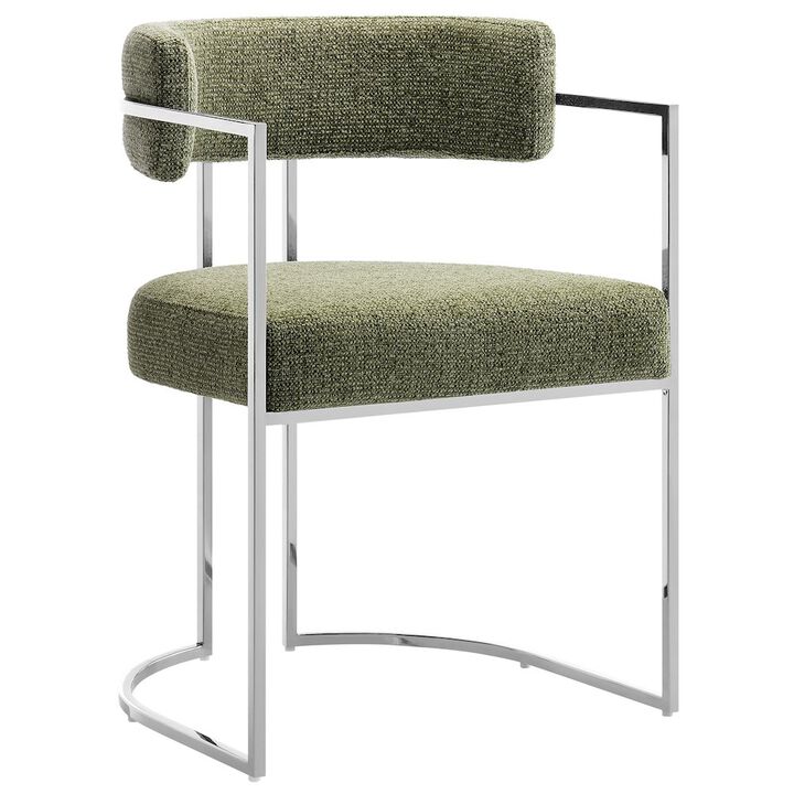Modway Huron Curved Back Fabric and Metal Dining Accent Chair