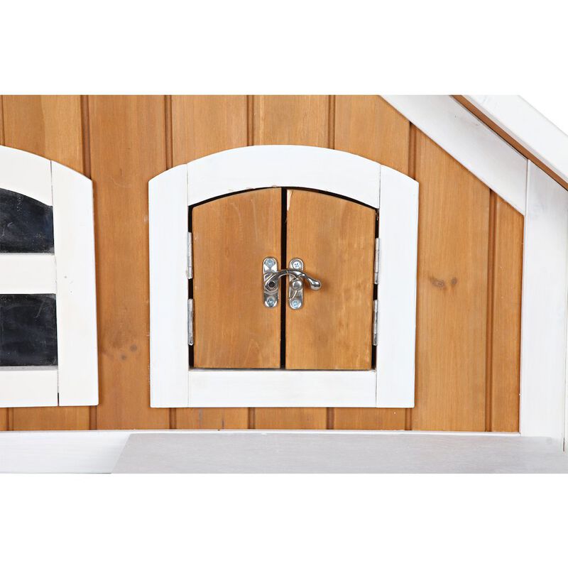 TRIXIE 2-Story Weatherproof Elevated Outdoor Cat Retreat with Balcony, Brown image number 4