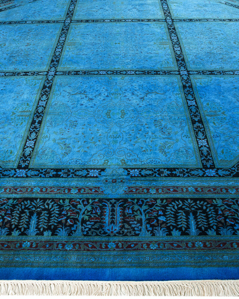 Fine Vibrance, One-of-a-Kind Hand-Knotted Area Rug  - Blue, 10' 1" x 10' 1"