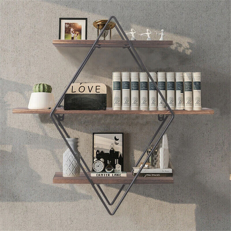 3 Tier Wall Floating Ledge Shelves Wall Decor Storage Shelf Booke Display Rack image number 8