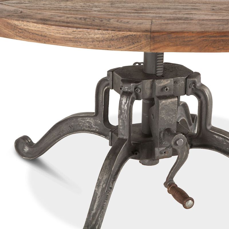 World Interiors Artezia 42" Height Adjustable Crank Coffee Table in Weathered Teak image number 3