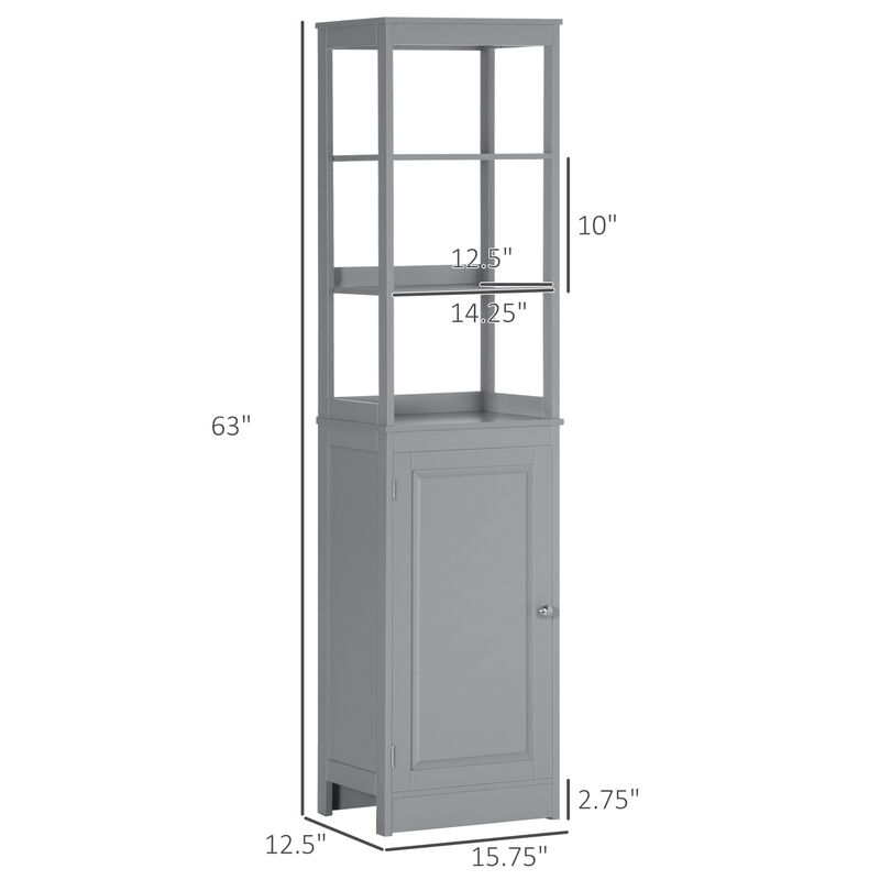 Restroom High Cupboard For Easy Organization w/5 Total Counter Shelving & Doors