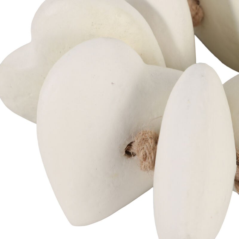 40x3" Paper Mache Hearts Garland, White image number 5