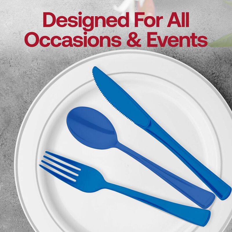 Blue Plastic Party Cutlery Set (144 Sets) image number 5