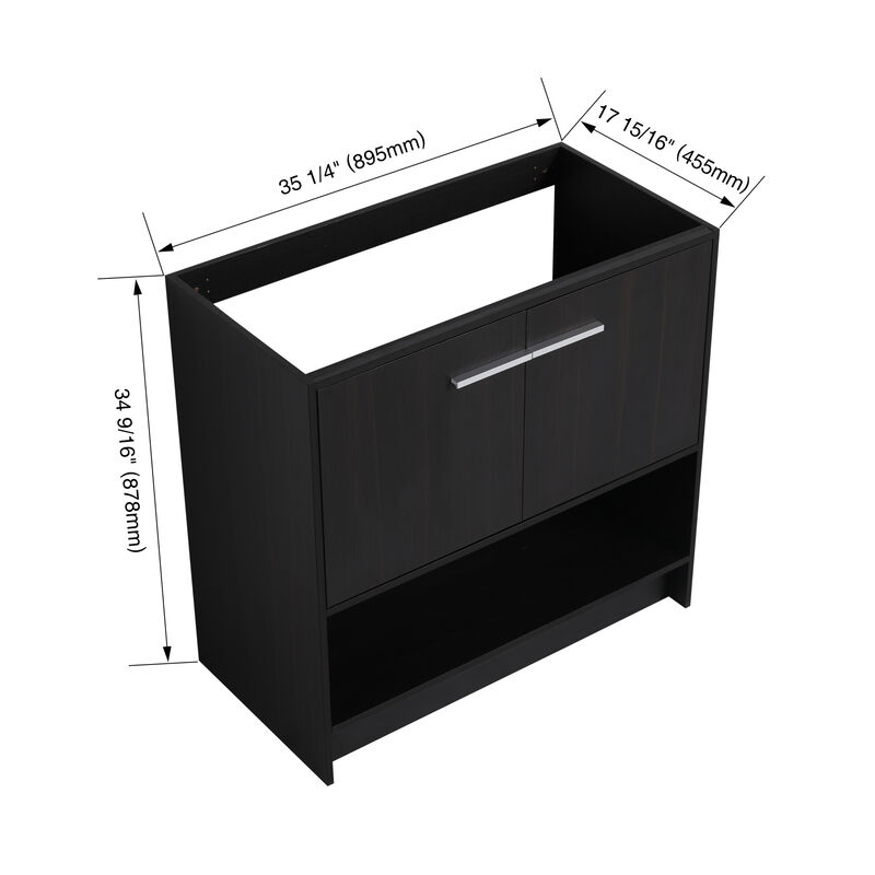 ELEMENT ACE Freestanding Bathroom Vanity, Open Bottom Storage Compartment Scratch Water Resistant Plywood Construction for Bathrooms image number 2